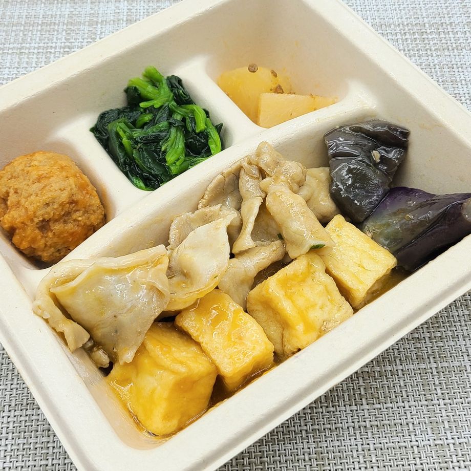 Nosh ナッシュ 豚肉と絹揚げ豆腐の中華あん 食べました こせたん宅配弁当