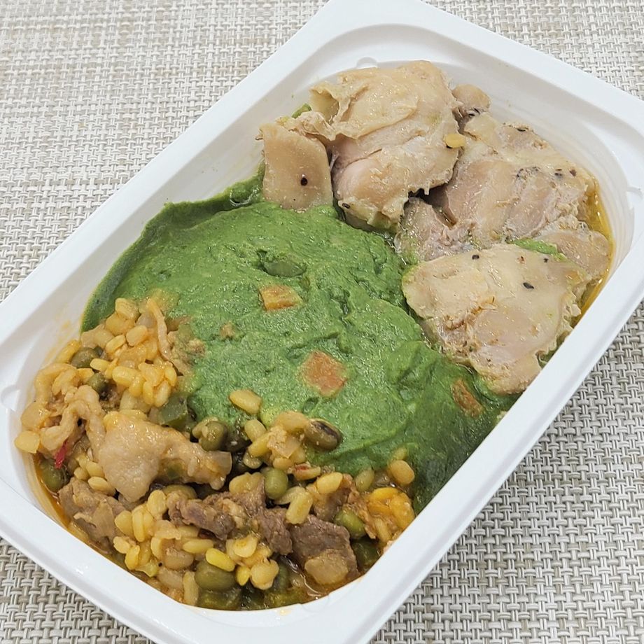 FIT-FOOD-HOME・新ダイエット「鶏もも肉のグリーンカレーソースとトマト味のダール